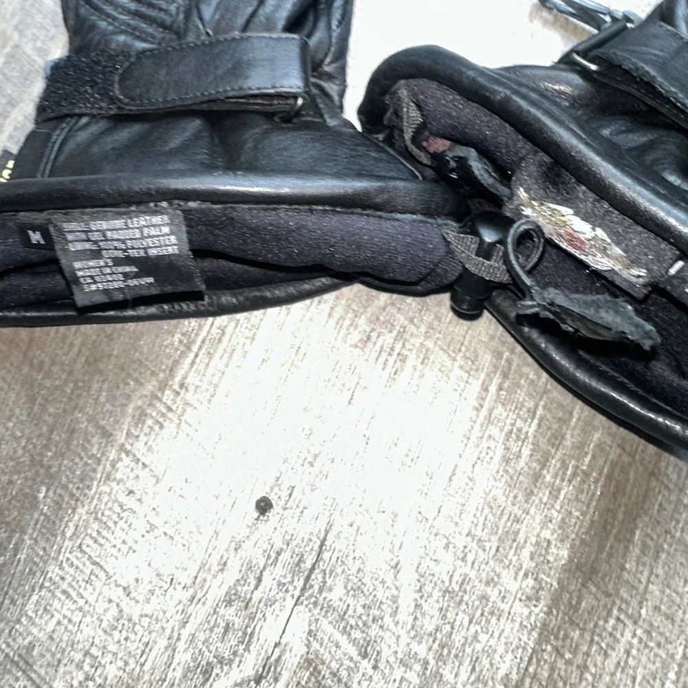 Harley Davidson Women's Gloves Medium‎ Reflective Tribal Y2K Goth Grunge
